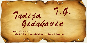 Tadija Gidaković vizit kartica